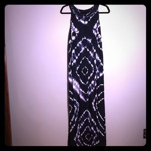 Tie dye maxi dress with beaded collar